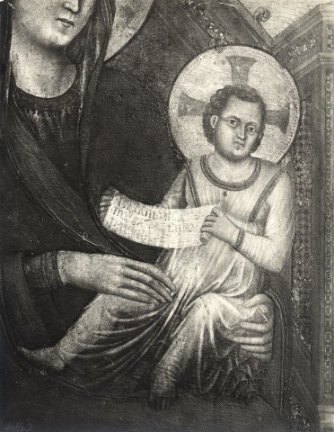 Brogi — Pescia. Biblioteca Comunale. Madonna col Bambino (part.) Maestro del Trittico Horne — particolare